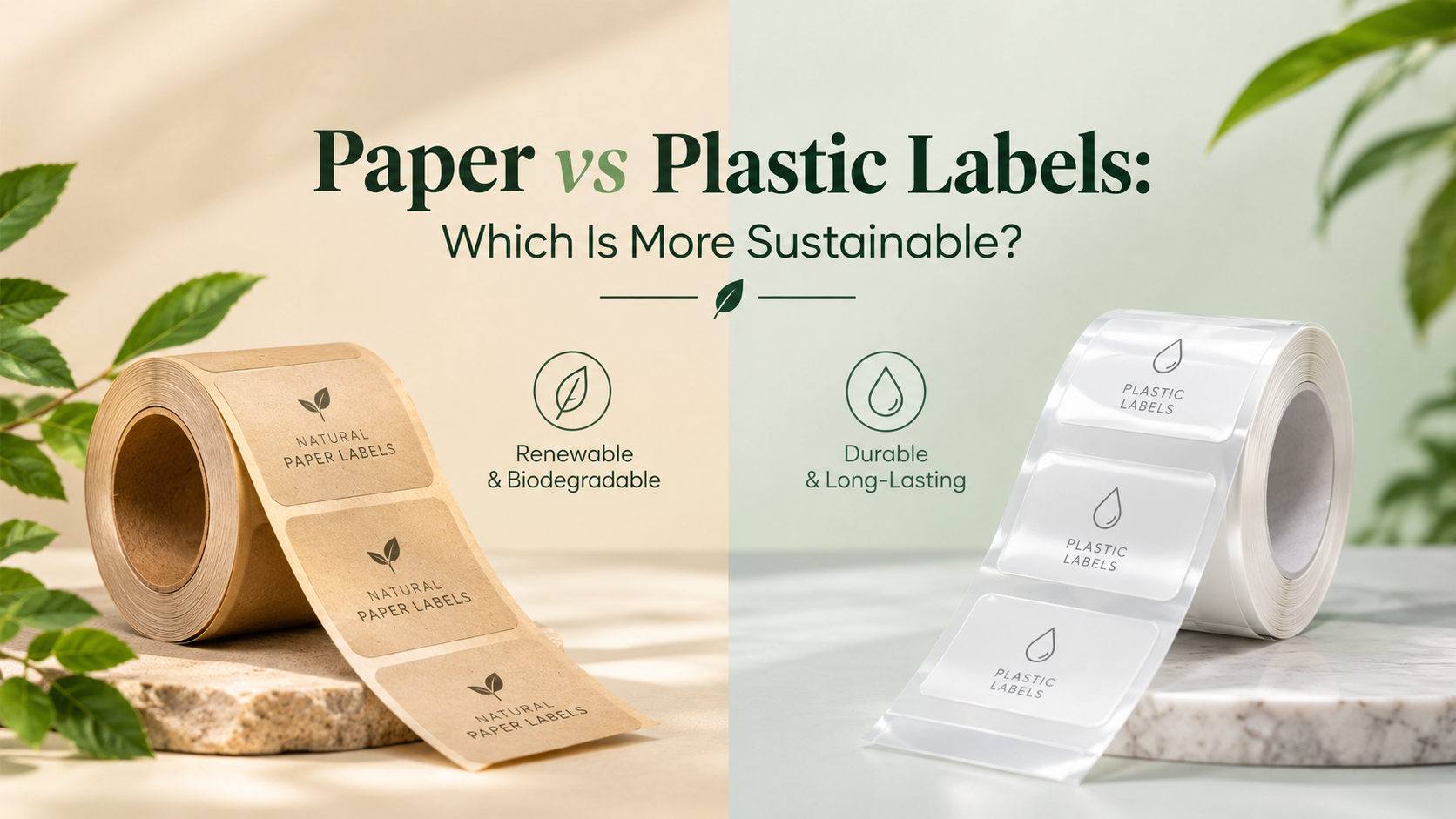 Paper vs plastic Sustainable-label